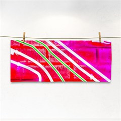 Pop Art Neon Wall Hand Towel by essentialimage365