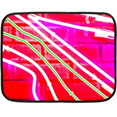 Pop Art Neon Wall Double Sided Fleece Blanket (mini)  by essentialimage365