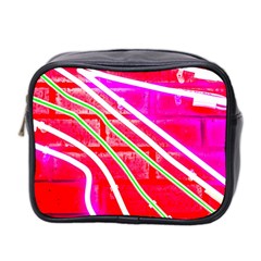 Pop Art Neon Wall Mini Toiletries Bag (two Sides) by essentialimage365