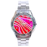 Pop Art Neon Wall Stainless Steel Analogue Watch Front