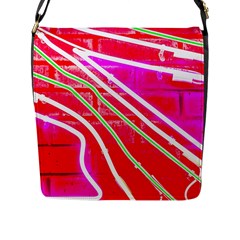 Pop Art Neon Wall Flap Closure Messenger Bag (l) by essentialimage365