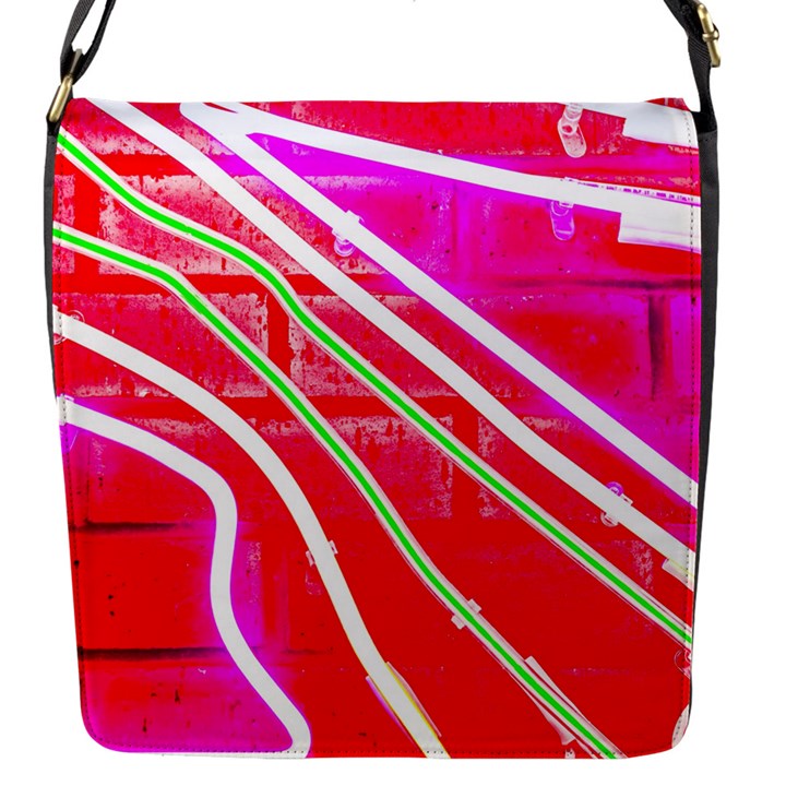 Pop Art Neon Wall Flap Closure Messenger Bag (S)