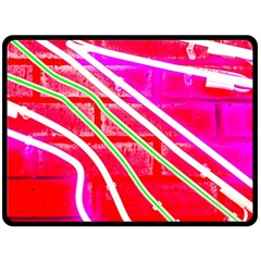 Pop Art Neon Wall Double Sided Fleece Blanket (large)  by essentialimage365