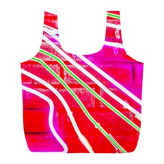 Pop Art Neon Wall Full Print Recycle Bag (l) by essentialimage365