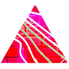 Pop Art Neon Wall Wooden Puzzle Triangle by essentialimage365