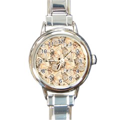 Clock Butterfly Pattern Round Italian Charm Watch