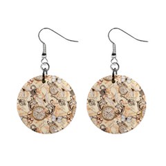 Clock Butterfly Pattern Mini Button Earrings