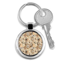 Clock Butterfly Pattern Key Chain (Round)