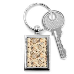 Clock Butterfly Pattern Key Chain (Rectangle)