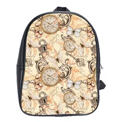 Clock Butterfly Pattern School Bag (Large)