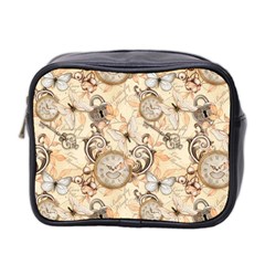 Clock Butterfly Pattern Mini Toiletries Bag (Two Sides)