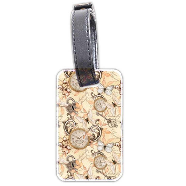 Clock Butterfly Pattern Luggage Tag (two sides)