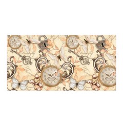 Clock Butterfly Pattern Satin Wrap