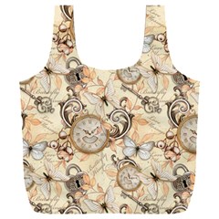 Clock Butterfly Pattern Full Print Recycle Bag (XXXL)