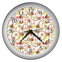 Latterns Pattern Wall Clock (silver) by designsbymallika