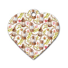 Latterns Pattern Dog Tag Heart (two Sides) by designsbymallika