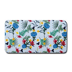 Blue Floral Stripes Medium Bar Mats by designsbymallika