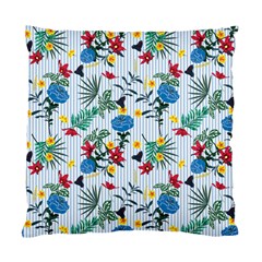 Blue Floral Stripes Standard Cushion Case (two Sides) by designsbymallika