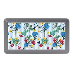 Blue Floral Stripes Memory Card Reader (mini) by designsbymallika