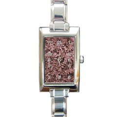 Red Leaves Photo Pattern Rectangle Italian Charm Watch by dflcprintsclothing