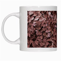 Red Leaves Photo Pattern White Mugs