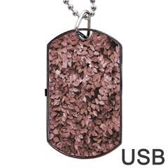 Red Leaves Photo Pattern Dog Tag Usb Flash (one Side) by dflcprintsclothing