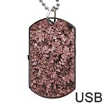 Red Leaves Photo Pattern Dog Tag USB Flash (Two Sides) Front