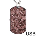 Red Leaves Photo Pattern Dog Tag USB Flash (Two Sides) Back