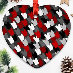 Abstract Paint Splashes, Mixed Colors, Black, Red, White Ornament (heart) by Casemiro