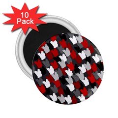 Abstract Paint Splashes, Mixed Colors, Black, Red, White 2 25  Magnets (10 Pack)  by Casemiro