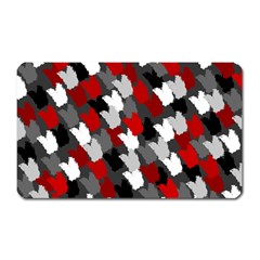 Abstract Paint Splashes, Mixed Colors, Black, Red, White Magnet (rectangular) by Casemiro