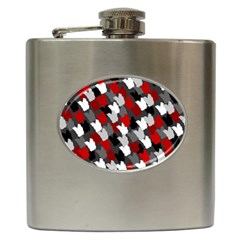 Abstract Paint Splashes, Mixed Colors, Black, Red, White Hip Flask (6 Oz) by Casemiro