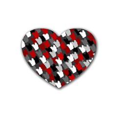 Abstract Paint Splashes, Mixed Colors, Black, Red, White Heart Coaster (4 Pack)  by Casemiro