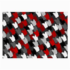 Abstract Paint Splashes, Mixed Colors, Black, Red, White Large Glasses Cloth (2 Sides) by Casemiro