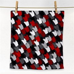 Abstract Paint Splashes, Mixed Colors, Black, Red, White Face Towel by Casemiro