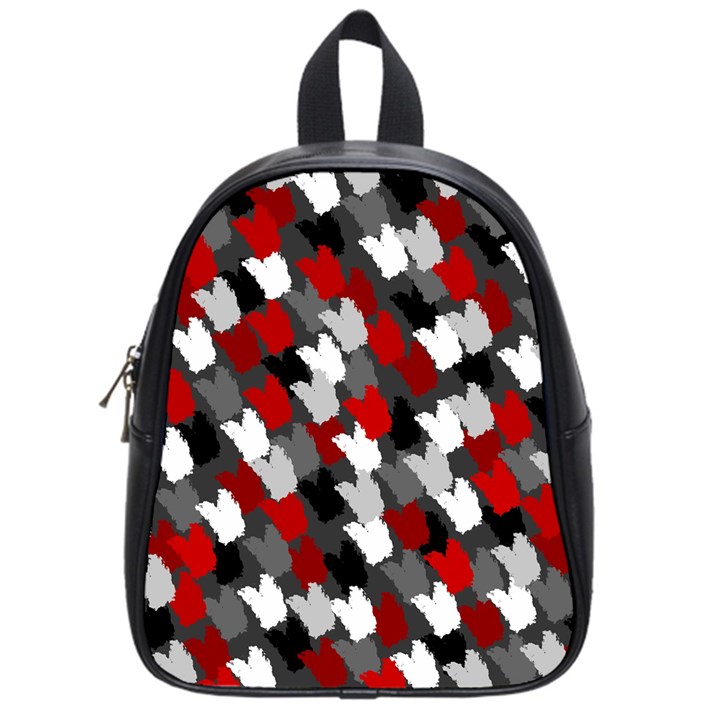 Abstract paint splashes, mixed colors, black, red, white School Bag (Small)