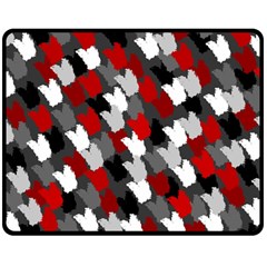 Abstract Paint Splashes, Mixed Colors, Black, Red, White Fleece Blanket (medium)  by Casemiro