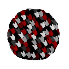 Abstract Paint Splashes, Mixed Colors, Black, Red, White Standard 15  Premium Round Cushions by Casemiro