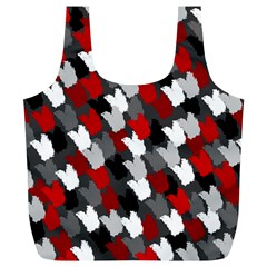 Abstract Paint Splashes, Mixed Colors, Black, Red, White Full Print Recycle Bag (xl) by Casemiro