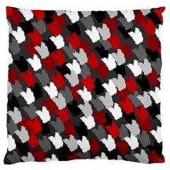 Abstract Paint Splashes, Mixed Colors, Black, Red, White Large Flano Cushion Case (one Side) by Casemiro