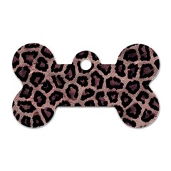 Realistic Leopard Fur Pattern, Brown, Black Spots Dog Tag Bone (one Side) by Casemiro