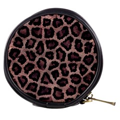 Realistic Leopard Fur Pattern, Brown, Black Spots Mini Makeup Bag by Casemiro