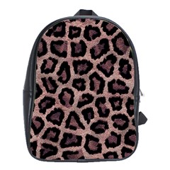 Realistic Leopard Fur Pattern, Brown, Black Spots School Bag (large) by Casemiro