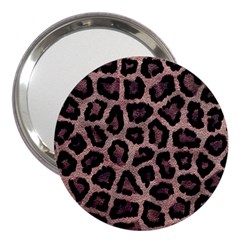 Realistic Leopard Fur Pattern, Brown, Black Spots 3  Handbag Mirrors by Casemiro