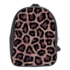 Realistic Leopard Fur Pattern, Brown, Black Spots School Bag (xl) by Casemiro