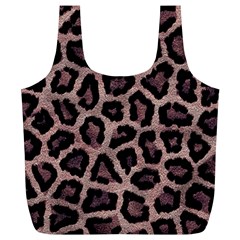 Realistic Leopard Fur Pattern, Brown, Black Spots Full Print Recycle Bag (xl) by Casemiro