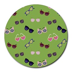 Sunglasses Funny Round Mousepads by SychEva