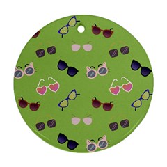 Sunglasses Funny Round Ornament (two Sides) by SychEva