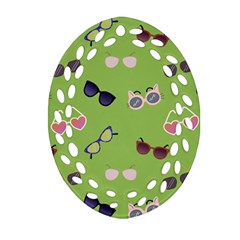 Sunglasses Funny Ornament (oval Filigree) by SychEva