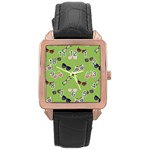 Sunglasses Funny Rose Gold Leather Watch  Front